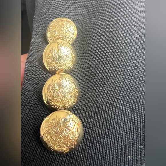 VTG- RALPH LAUREN Black 100% Wool Gold Button Crest Crown Patch Blazer Sz 12P - Picture 11 of 15